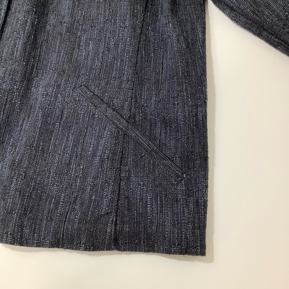 J Jill mini cape style jacket in hues of blues with black size medium EUC - Picture 4 of 10